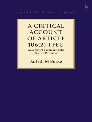 cover image of A Critical Account of Article 106(2) TFEU